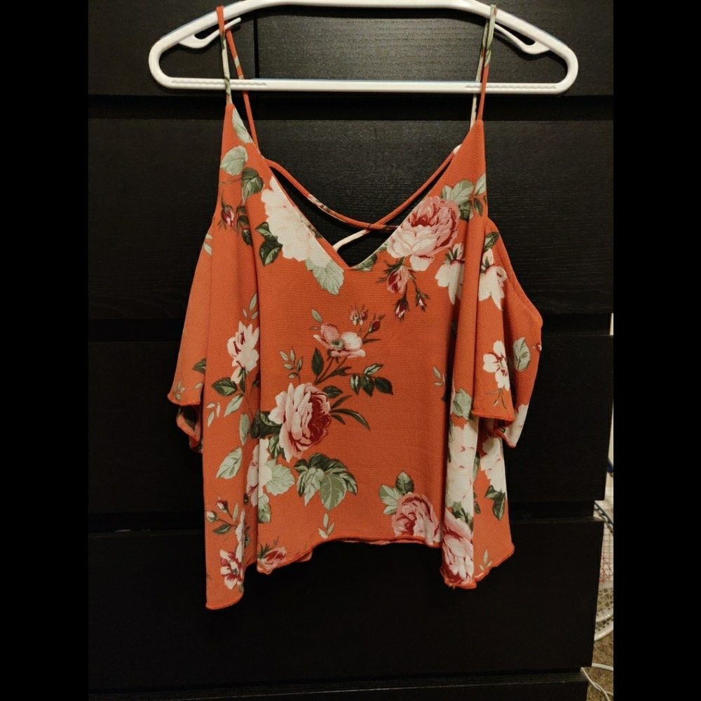 Floral Fusion Top-Coral